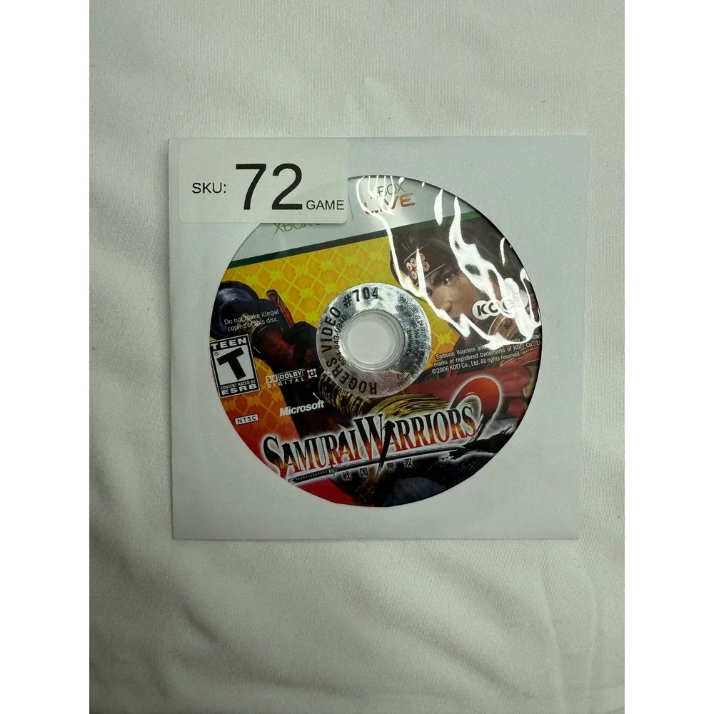 Samurai Warriors 2 Microsoft Xbox 360 Game Disc Only Koei Action Hack and Slash